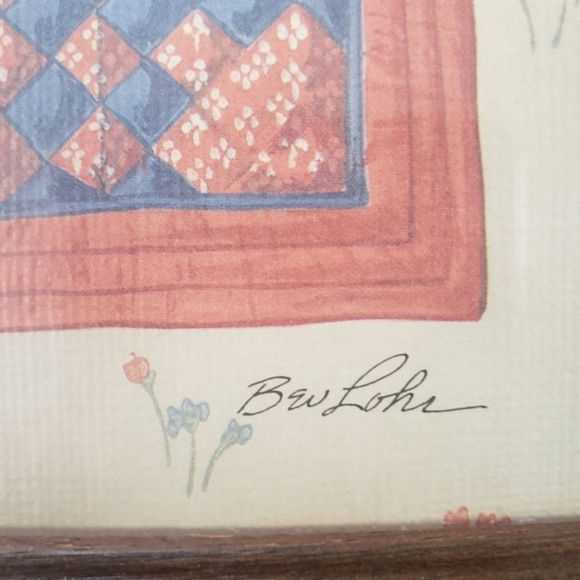 Bev Lohr Framed Quilted Framed Wall Art in Pink and Blue - Picture 3 of 5